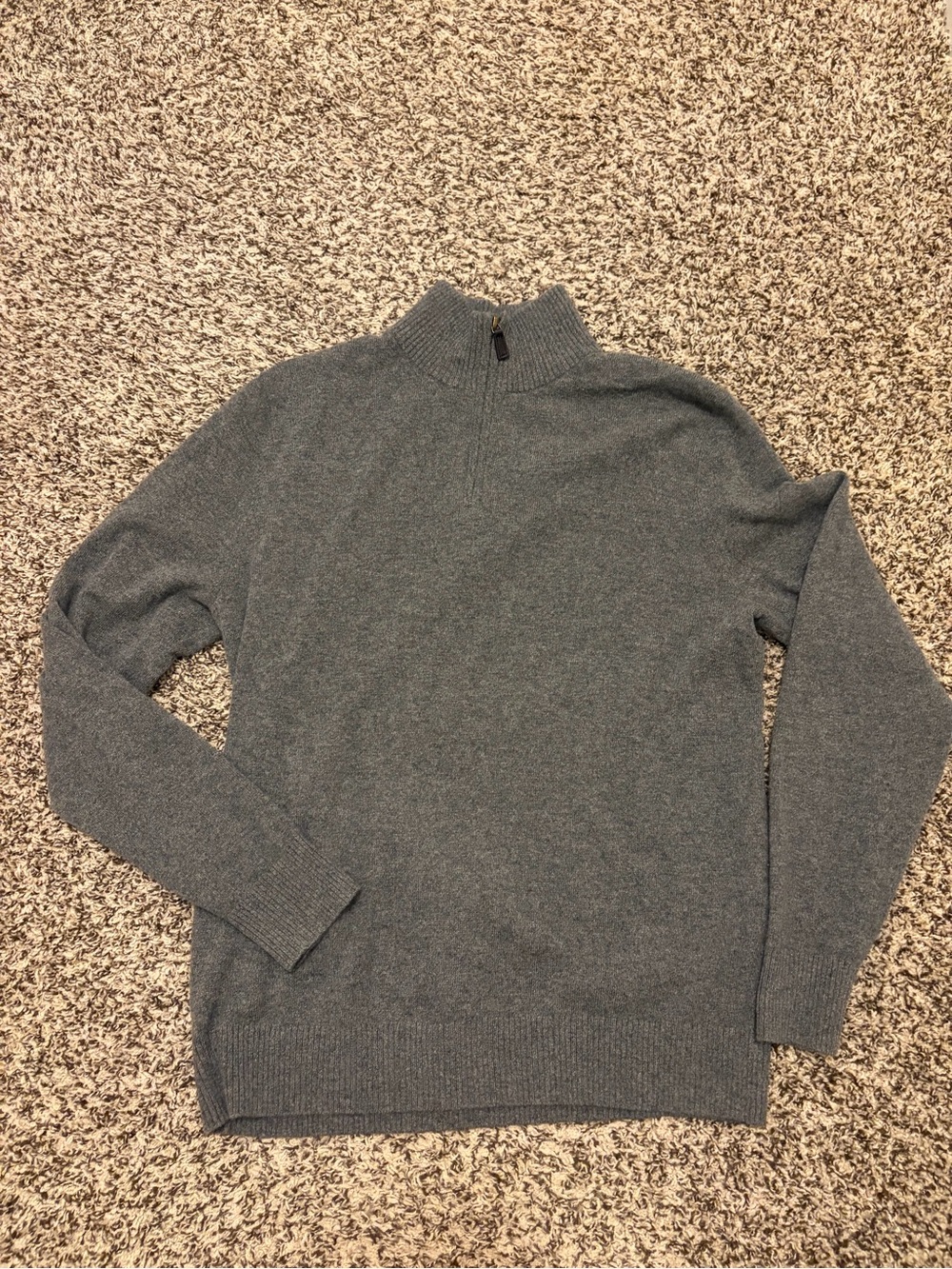 Lands' End Men's Quarter Zip Mock Neck Cashmere Sweater